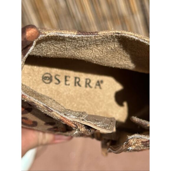 Serra leopard tan, brown print high-top wedge sneakers Size 8 - Picture 8 of 11